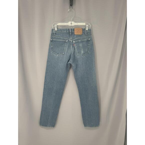 Vintage Levis 501 Jeans Mens 31x32 USA Button Stonewash Denim Stiped 1980s RARE! - Picture 2 of 16